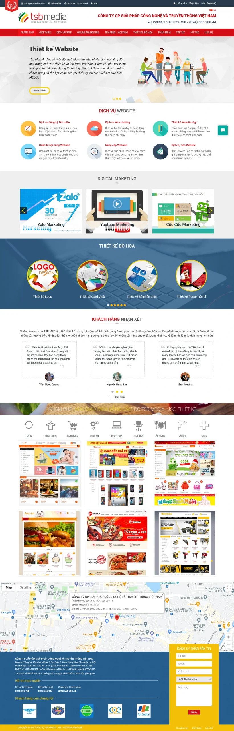 Mẫu website công ty truyền thông, quảng cáo