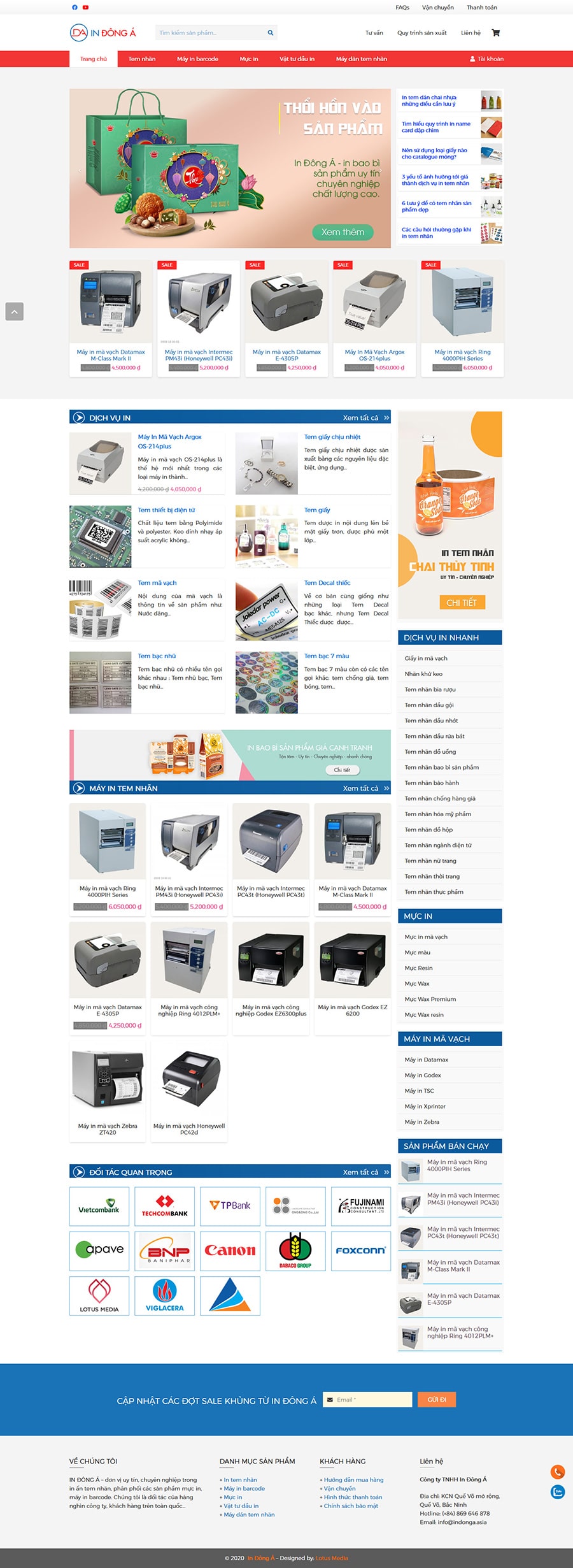 Mẫu website giới thiệu dịch vụ, công ty in ấn
