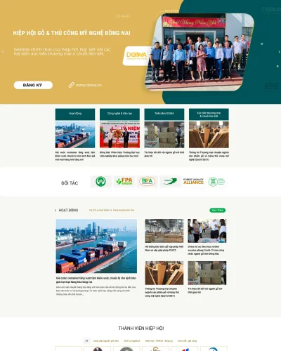 mẫu website hiệp hội gỗ và thủ công mỹ nghệ Đồng Nai